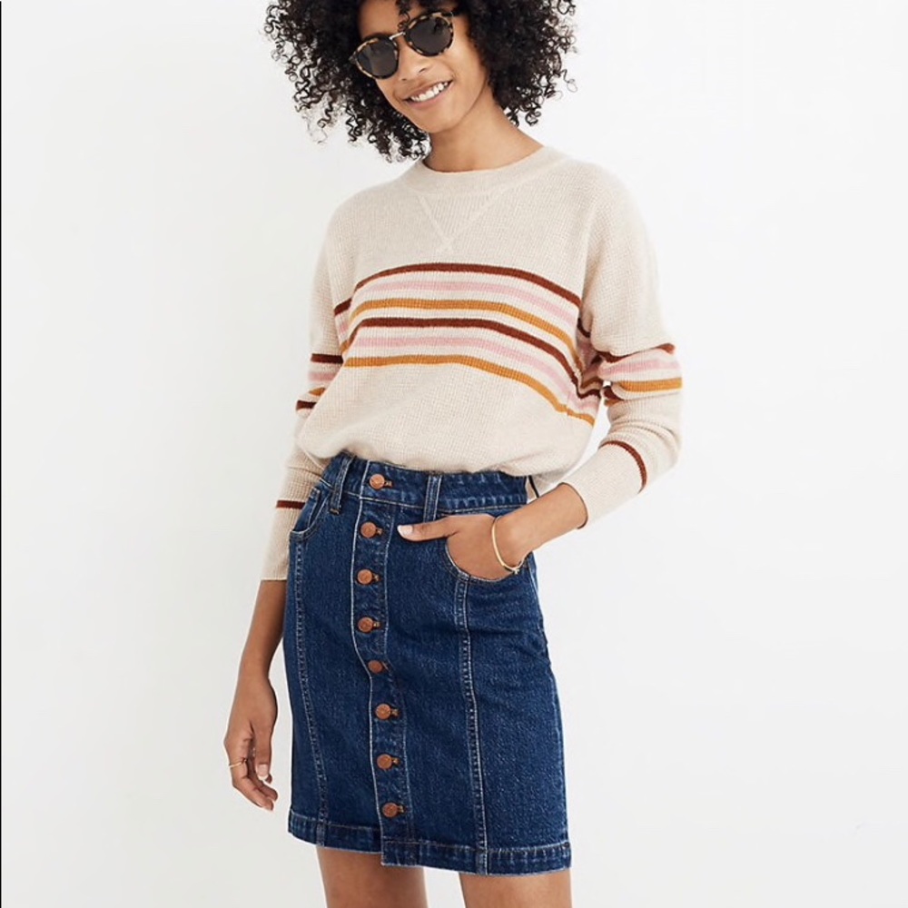 Madewell Button down high waist skirt